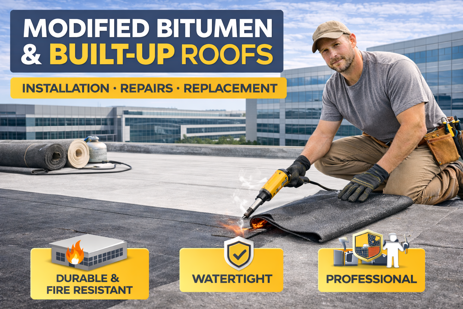 Modified bitumen roof